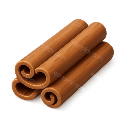 Stylized 3D Cinnamon Stick Icon with a Realistic Texture