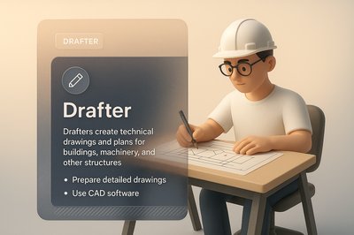Bright Web Design Featuring a Drafter at Work