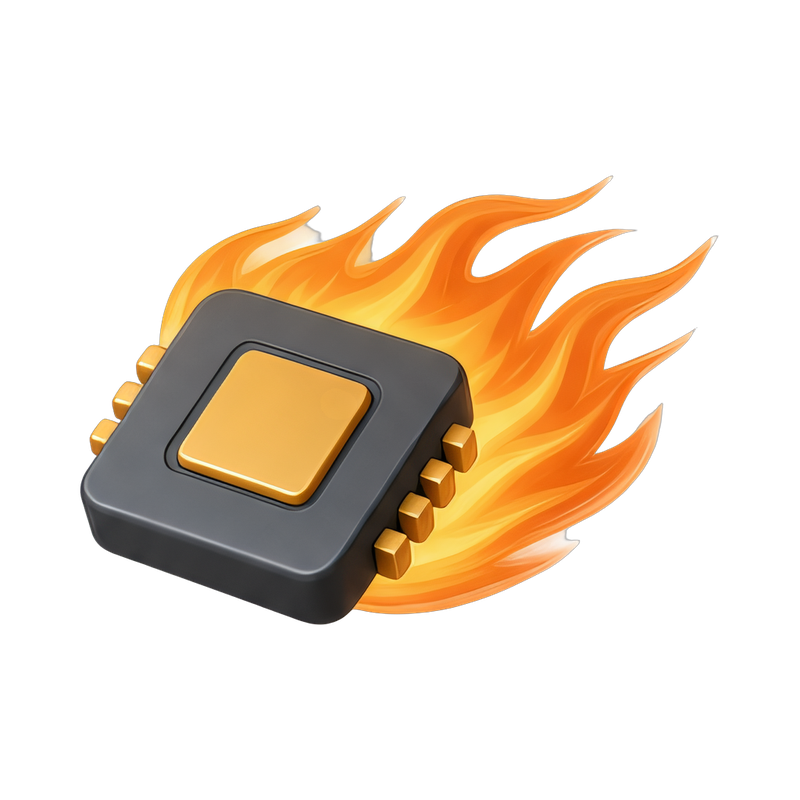 Dynamic chip with trailing flames