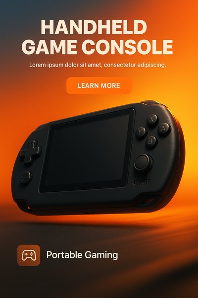 Handheld Game Console Image for Portable Gaming Promotion