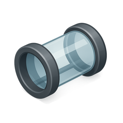 Stylized 3D Vacuum Tube Icon with Isometric View