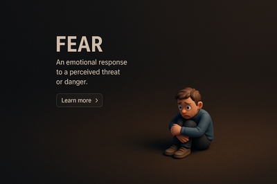 3D Scene Depicting Fear in a Dark Background