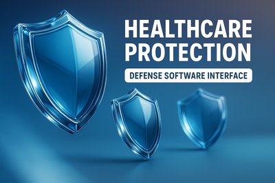3D Shields Representing Healthcare Protection and Software Defense