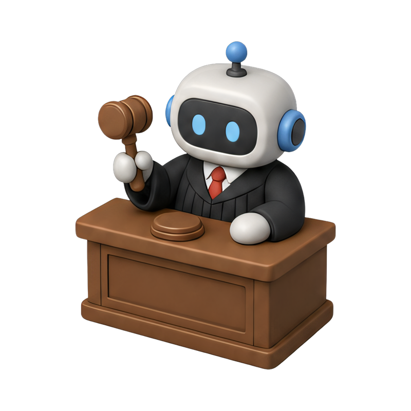 robot judge with gavel