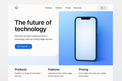 Modern Landing Page Design with Clean Corporate Style