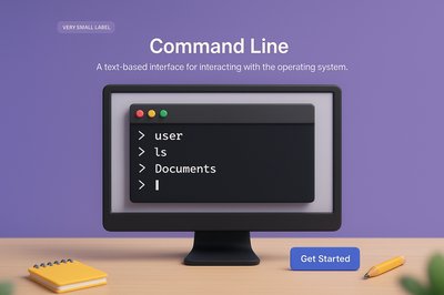 3D Illustration of Command Line Interface with Realistic Elements