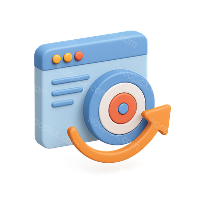 3D Icon Design Featuring Retargeting Pixel Track