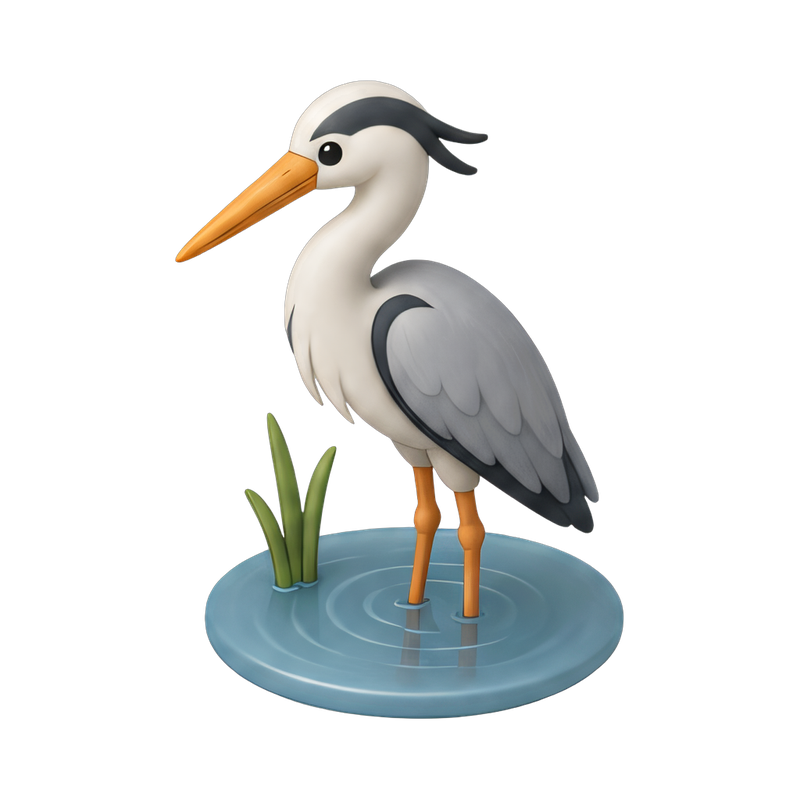 heron standing gracefully in water