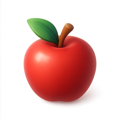 Vibrant 3D Apple Icon