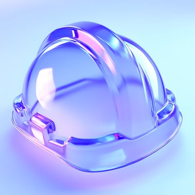 Stylized Hard Hat Render with Reflective Surface