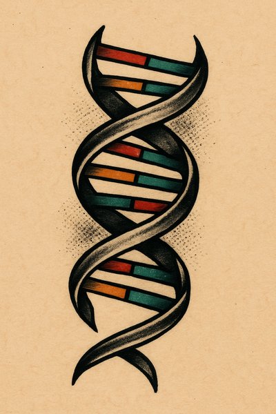 Artistic Representation of DNA Helix with Colorful Strands