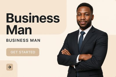 Professional Afro Businessman Portrait in Modern Corporate Style