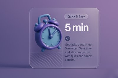 3D Illustration of a Clock with Gradient Background