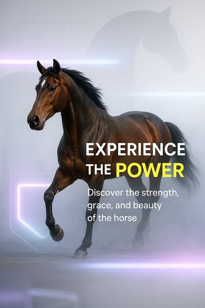 Dynamic Horse Portrait with Inspirational Message