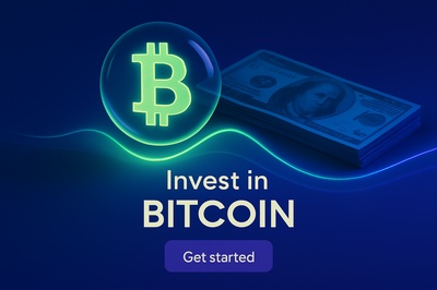 Illuminated Bitcoin and Currency Concept in Dark Background