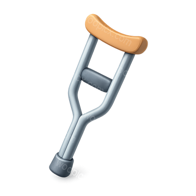 Stylized 3D Crutch Icon with Isometric Design