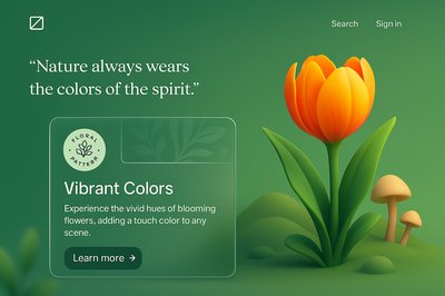 Floral Pattern Web Page Design with Vibrant Colors