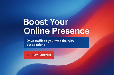 Vibrant Graphic Promoting Online Presence and Website Traffic Solutions