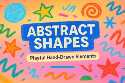 Colorful Abstract Shapes with Playful Hand-Drawn Style