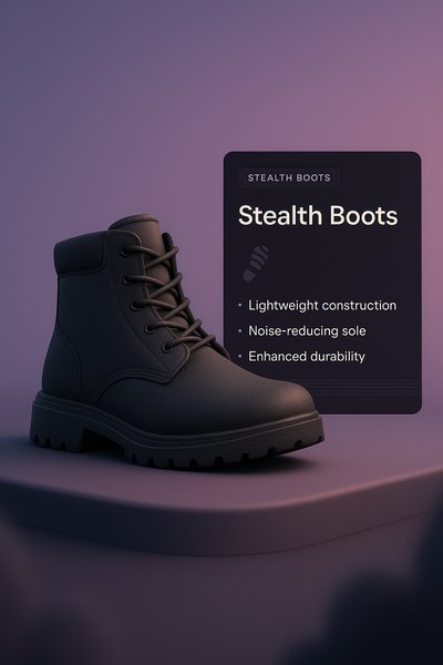 Stylish Stealth Boots with Lightweight Design and Durability