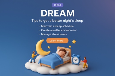 Whimsical 3D Dream Scene for Better Sleep Tips