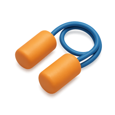 3D Ear Plugs Icon in Vibrant Colors for Protection