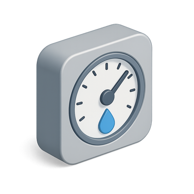 3D Icon of Hygrometer Sensor Representing Humidity Levels