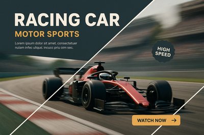 Dynamic Racing Car at High Speed in Motion Blur