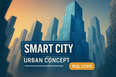Futuristic Smart City Concept Art for Real Estate