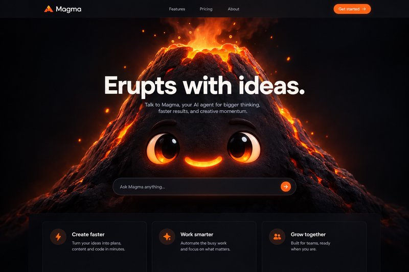 AI agent landing page design