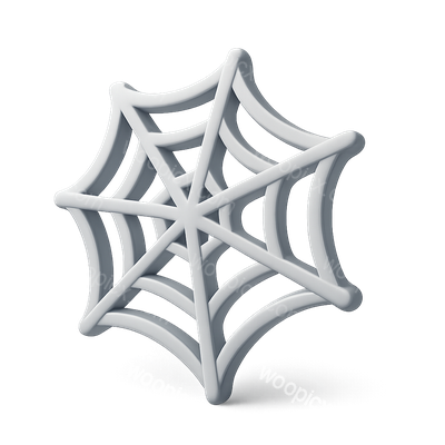 Stylized 3D White Spider Web Design
