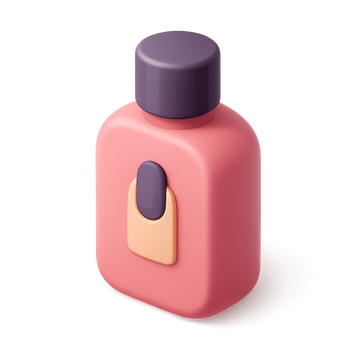 Stylish 3D Nail Polish Remover Icon Design