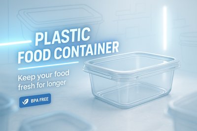 Modern Plastic Food Container Promotional Graphic