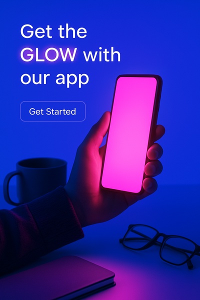 Vibrant Neon Glow from a Phone in Hand