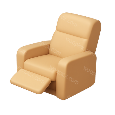 Stylish 3D Reclining Chair Icon for Modern Design