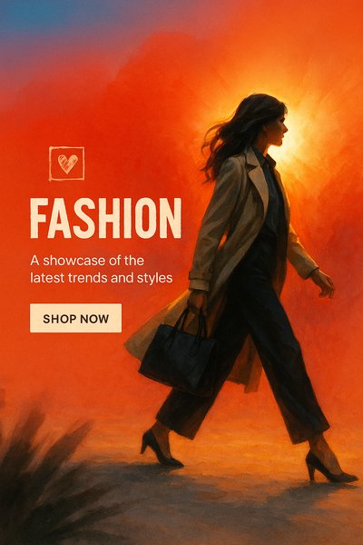 Elegant Fashion Showcase with Stylish Model in Warm Tones
