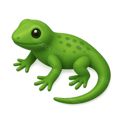 Cute Green Cartoon Gecko Illustration