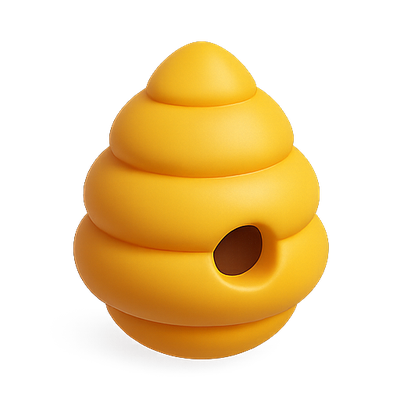 Stylized Yellow Bee Hive Toy Design