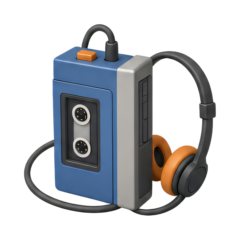 classic walkman with headphones