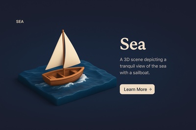 Tranquil 3D Scene of the Sea with Sailboat