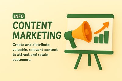 3D Illustration on Content Marketing Strategy