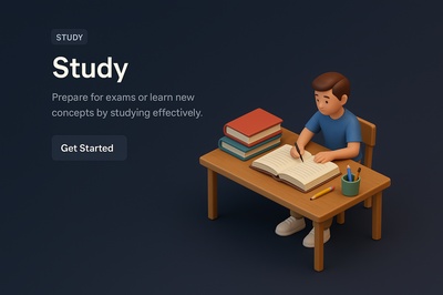 Detailed 3D Study Scene with Realistic Style
