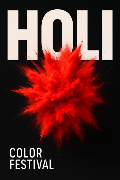 Explosive Red Burst for Holi Festival Celebration