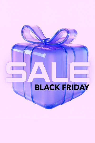Promotional Graphic for Black Friday Sale with Gift Box