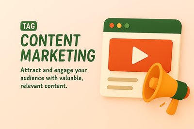 3D Illustration of Content Marketing Concept with Engaging Visuals