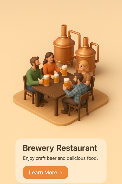 Cozy Brewery Restaurant Scene with Friends Enjoying Beer