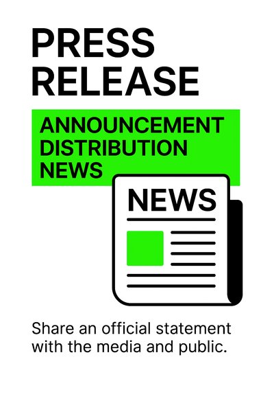 Press Release Announcement Graphic with Bold Design Elements