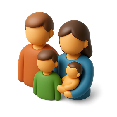 3D Icon Representing Foster Care Family Dynamics
