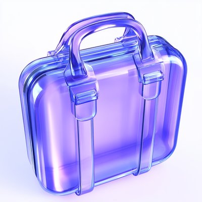 Stylish Transparent Purple Briefcase Design