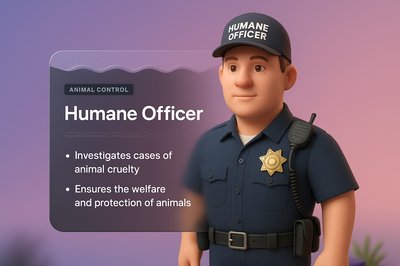 3D Illustration of a Humane Officer in Animal Control